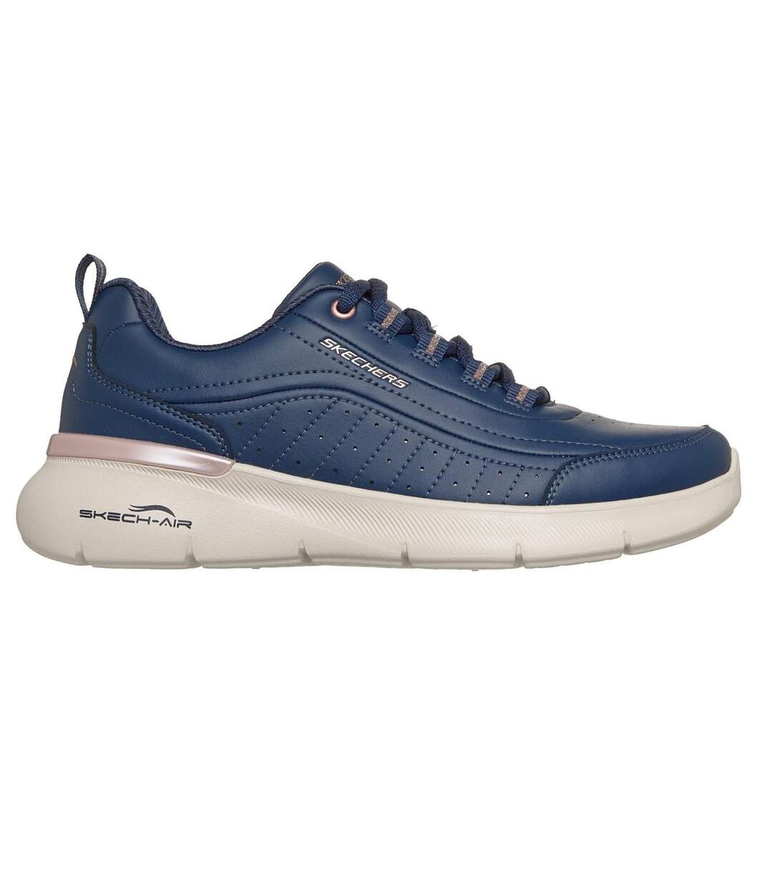 Womens/ladies Sketch-air Dynamight Trainers Navy Rose Gold Skechers-3