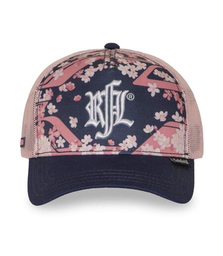 Casquette trucker imprimée filet logo brodé visière imprimée Hanami Rock'n Free Life