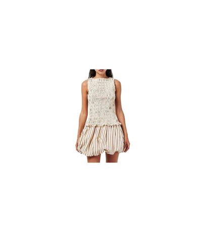 Haut À Smocks Motif/style À Rayures Sonya Femme Beige AmyLynn