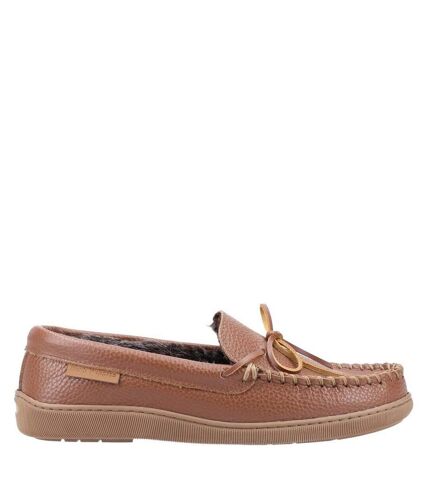 Hush Puppies Mens Ace Leather Slippers (Tan) - UTFS8606
