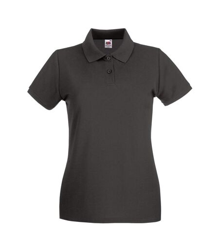 Fruit Of The Loom Ladies Lady-Fit Premium Short Sleeve Polo Shirt (Light Graphite)