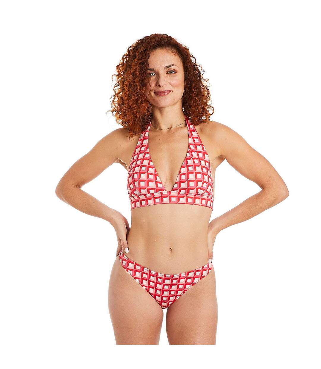 Haut de maillot de bain triangle rouge Ibiza-4