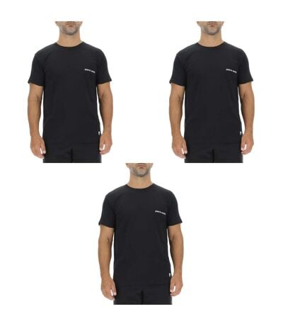 Lot de 3 T-shirts homme en coton uni col rond imprimé poitrine Pierre Cardin