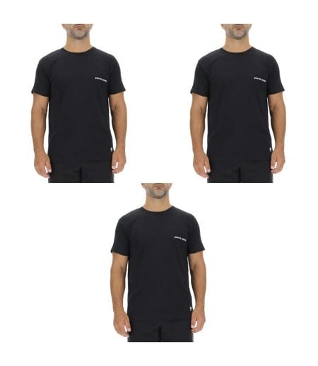 Lot de 3 T-shirts homme en coton uni col rond imprimé poitrine Pierre Cardin