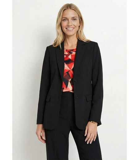 Veste blazer unie coupe droite col tailleur