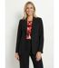 Veste blazer unie coupe droite col tailleur-1