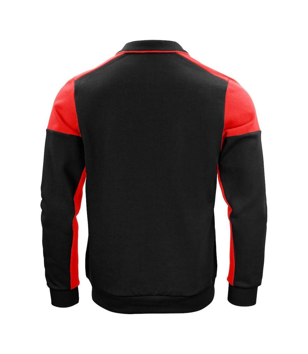 Unisex Adult Prime Two Tone Polo Sweatshirt Black Red Printer-2