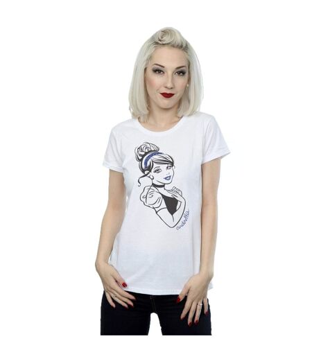 Disney Princess - T-shirt CINDERELLA GLITTER - Femme (Blanc) - UTBI49879