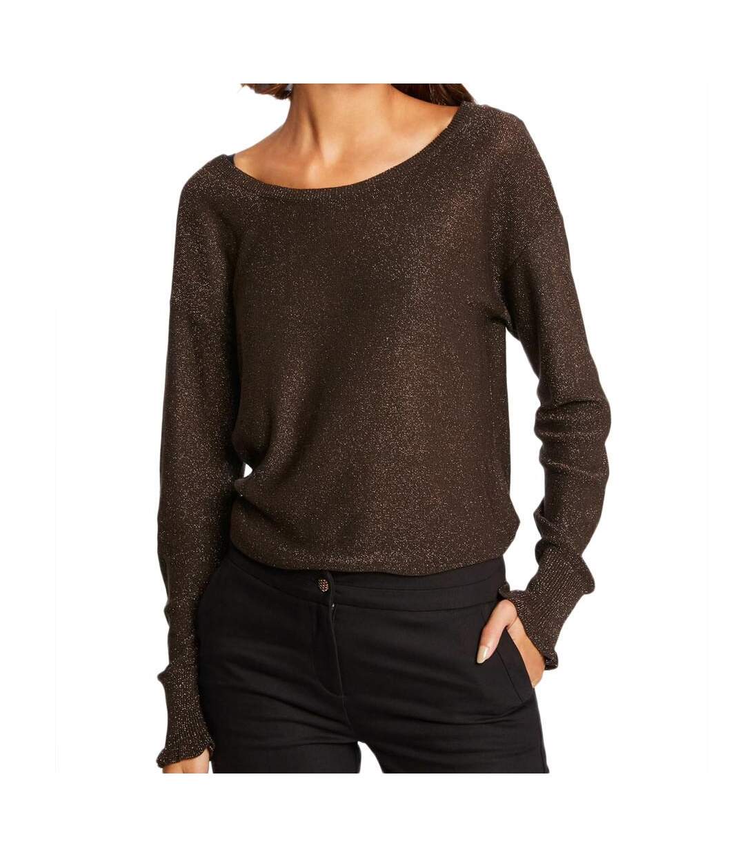 Pull Marron Brillant Femme Morgan Morika - XS