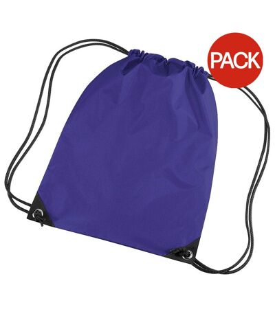 Lot de 2  Sac de gym 11 litres taille unique pourpre Bagbase