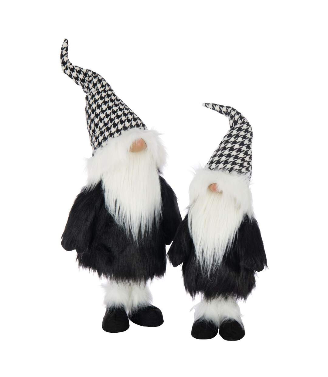 Père-Noël Déco Pied-de-Poule 70cm Noir & Blanc-2