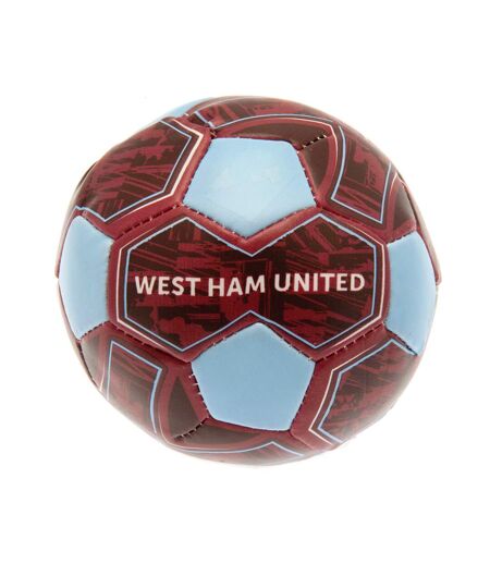 West Ham United FC Soft Mini Football (Burgundy/Sky Blue) (One Size) - UTTA10339
