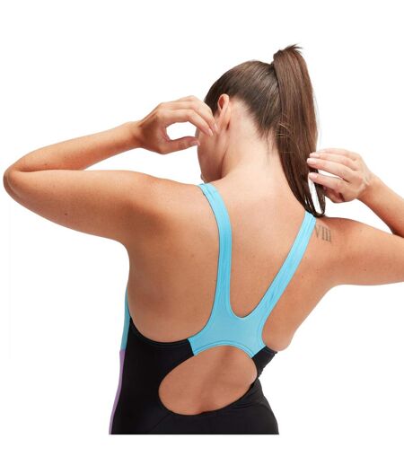 Maillot de bain 1 pièce splice femme noir / violet Speedo