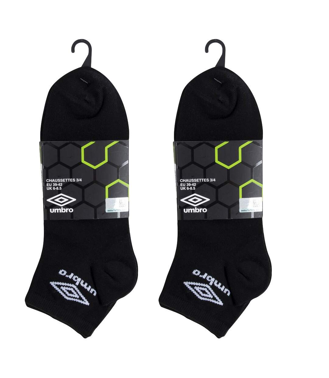 Lot De 9 Paires Chaussettes Homme Umbro - Coton 77%, Non Glissantes - Sport, Training, Quotidien