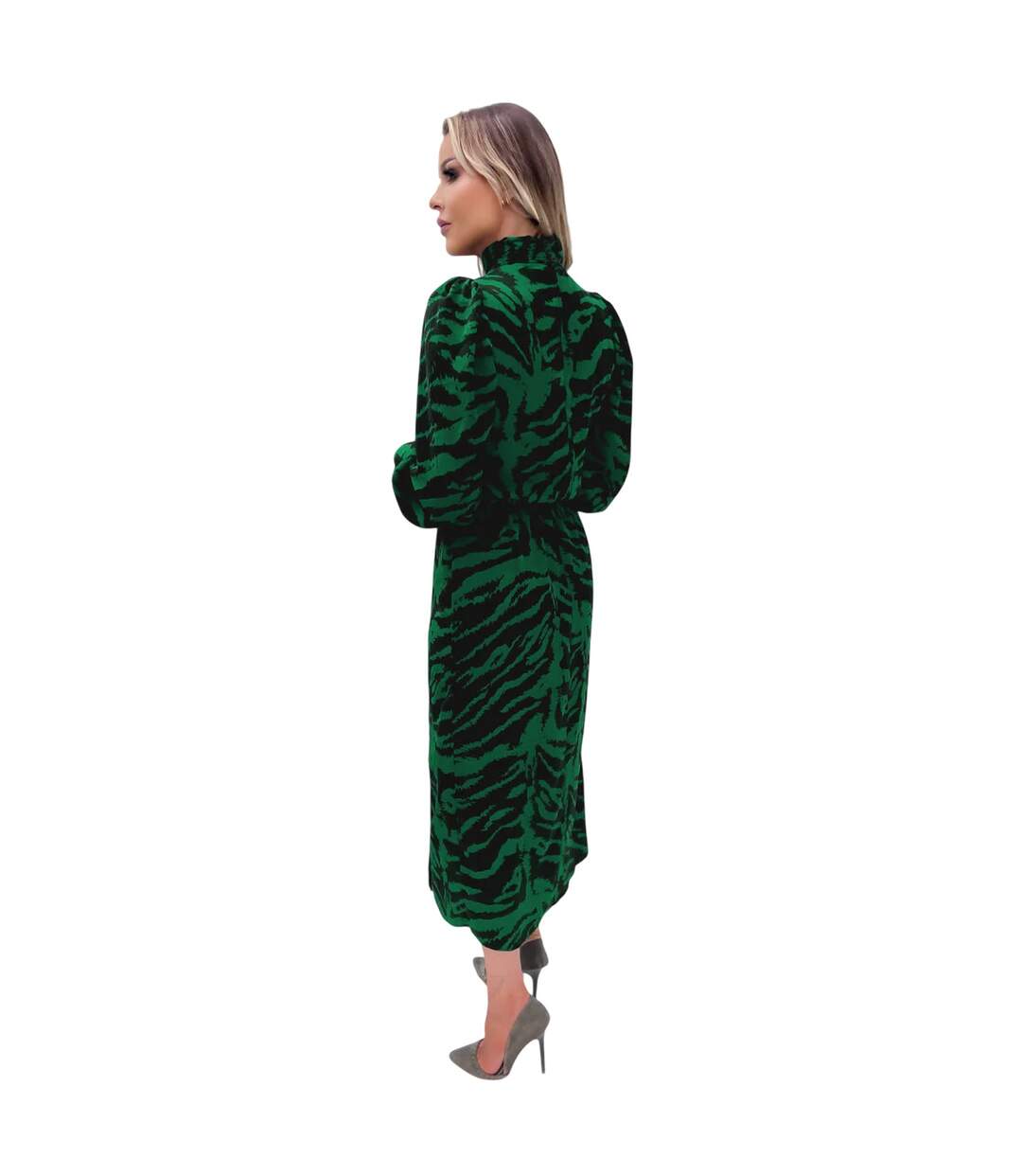 Robe Mi-longue Femme Vert AX Paris-3