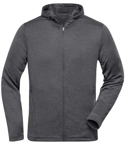 Sweat shirt à capuche - Homme - JN532 - gris foncé mélange