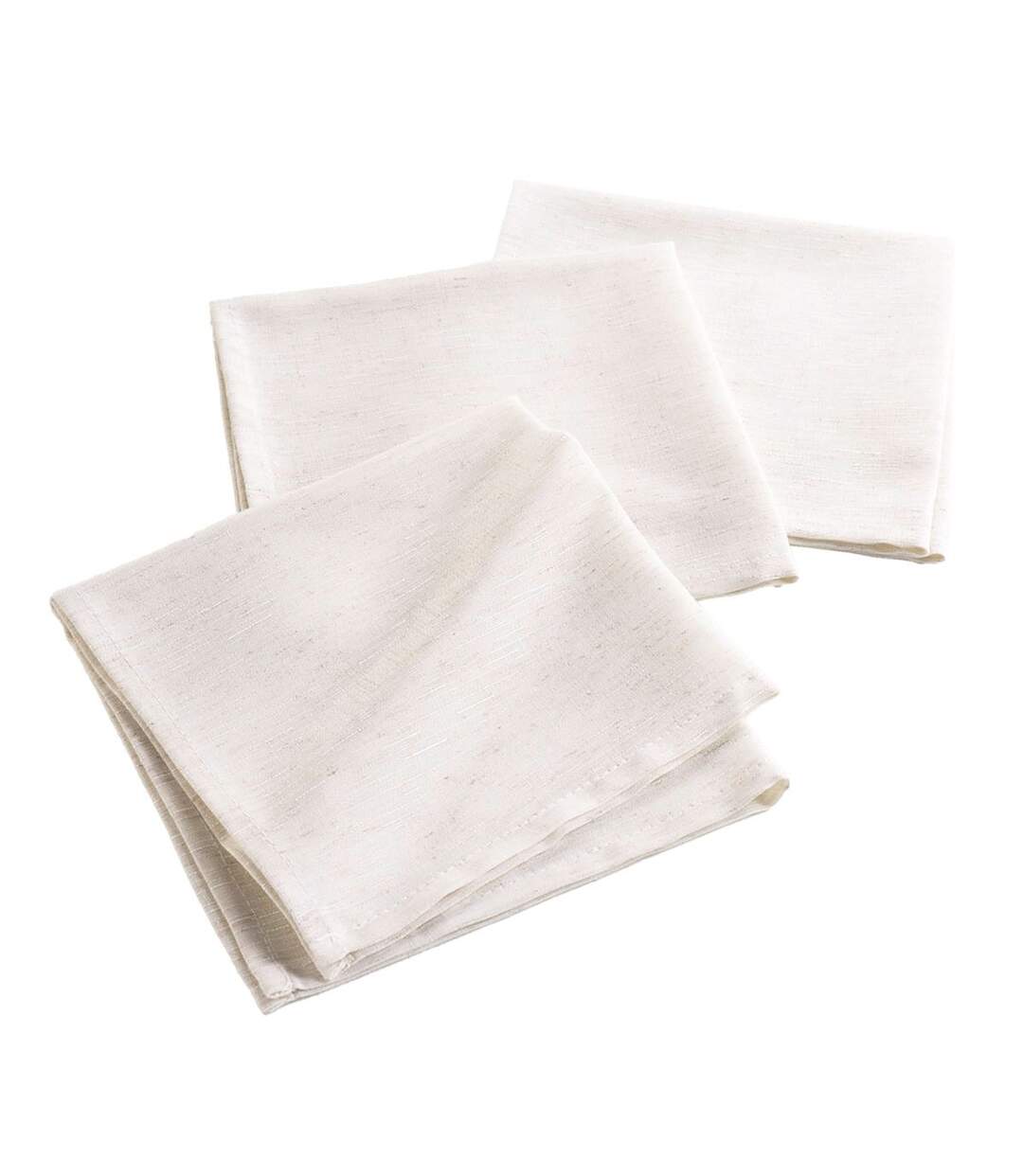 Lot de 3 Serviettes de Table Pauline 40x40cm Naturel-1