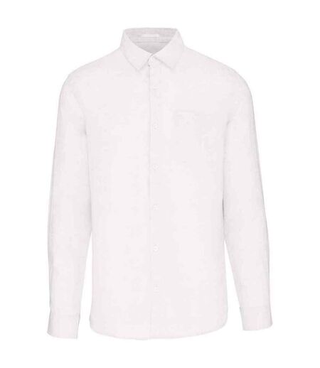 Mens linen long-sleeved shirt white Spasso