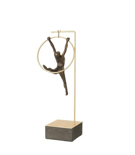 Gymnaste Cerceau sur Socle Beta 48cm Doré & Noir