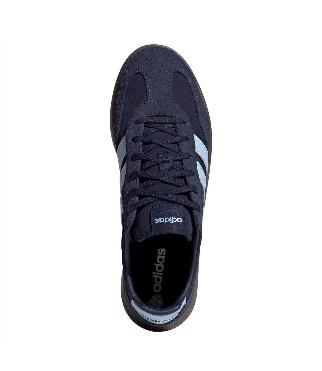 Mens Barreda Decode 3 Stripes Suede Trainers Navy Blue Gum Adidas-4