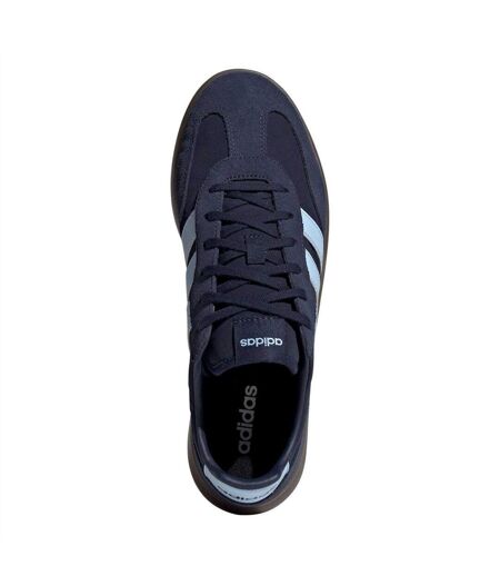 Mens Barreda Decode 3 Stripes Suede Trainers Navy Blue Gum Adidas