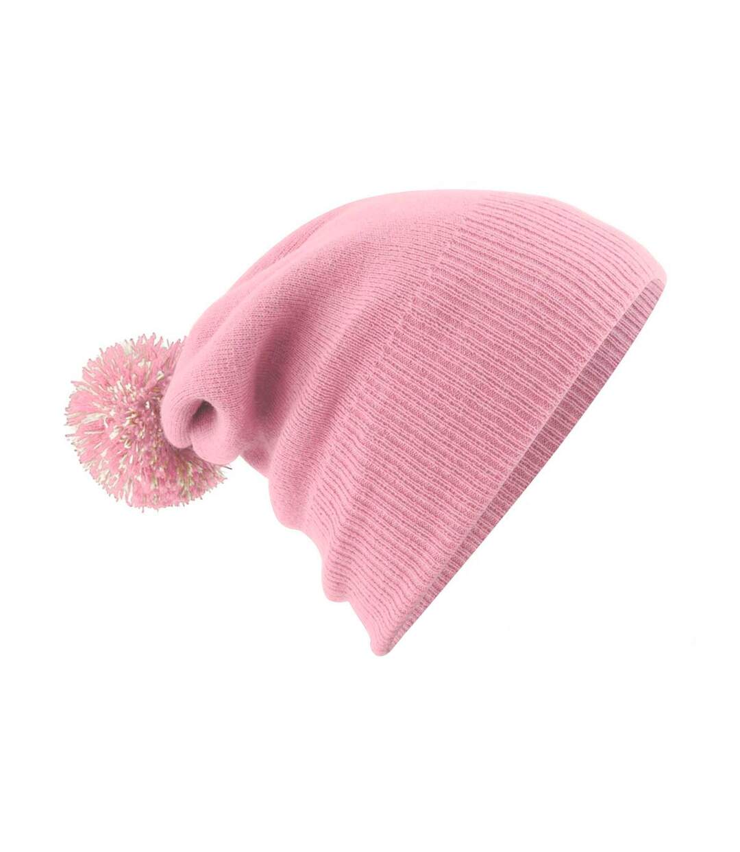 Bonnet Snowstar Unisexe Rose Pâle Blanc Cassé Beechfield-2