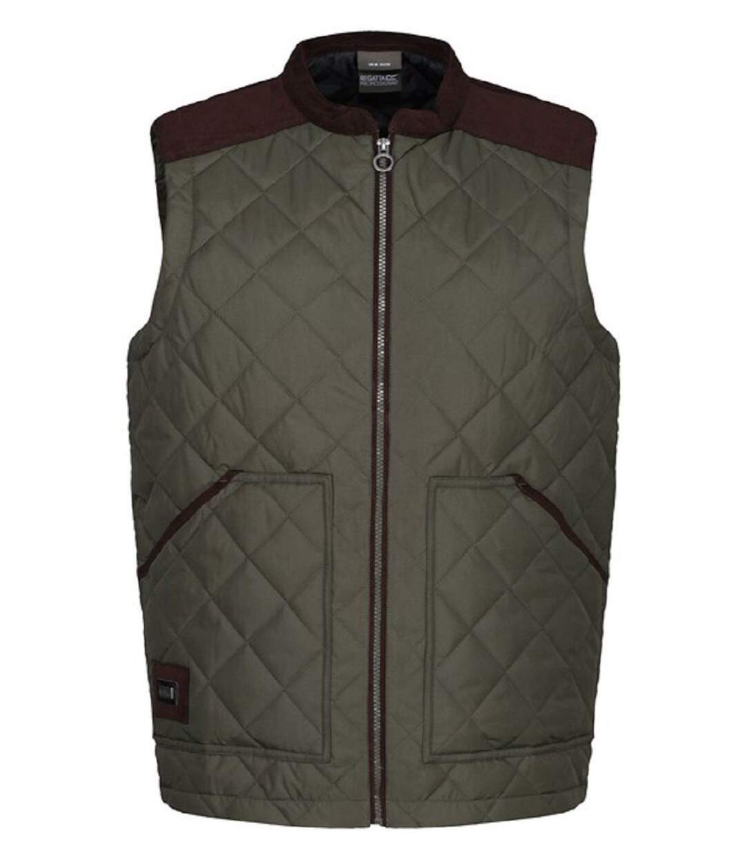 Gilet sans manches matelassé losanges - Homme - TRA876 - vert kaki