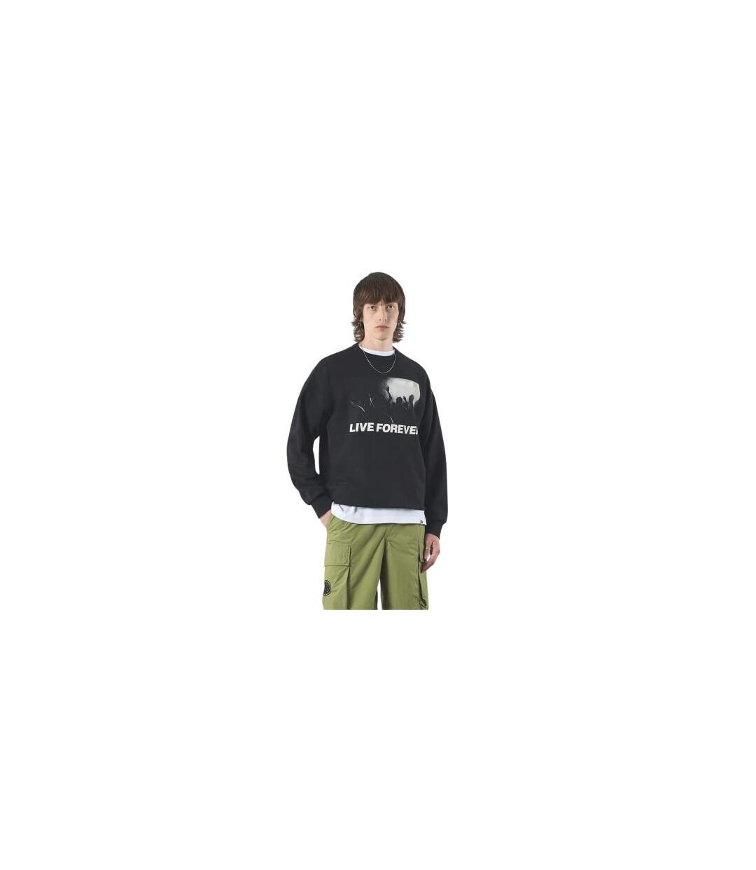Sweat Live Forever Homme Noir Pretty Green-1