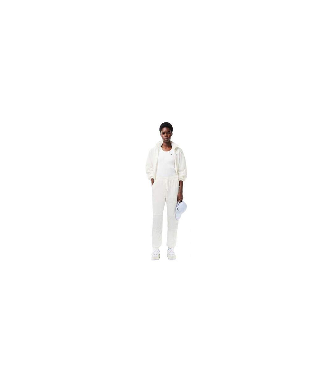 Pantalon De Jogging Motif/style Uni Femme Blanc Lacoste-1