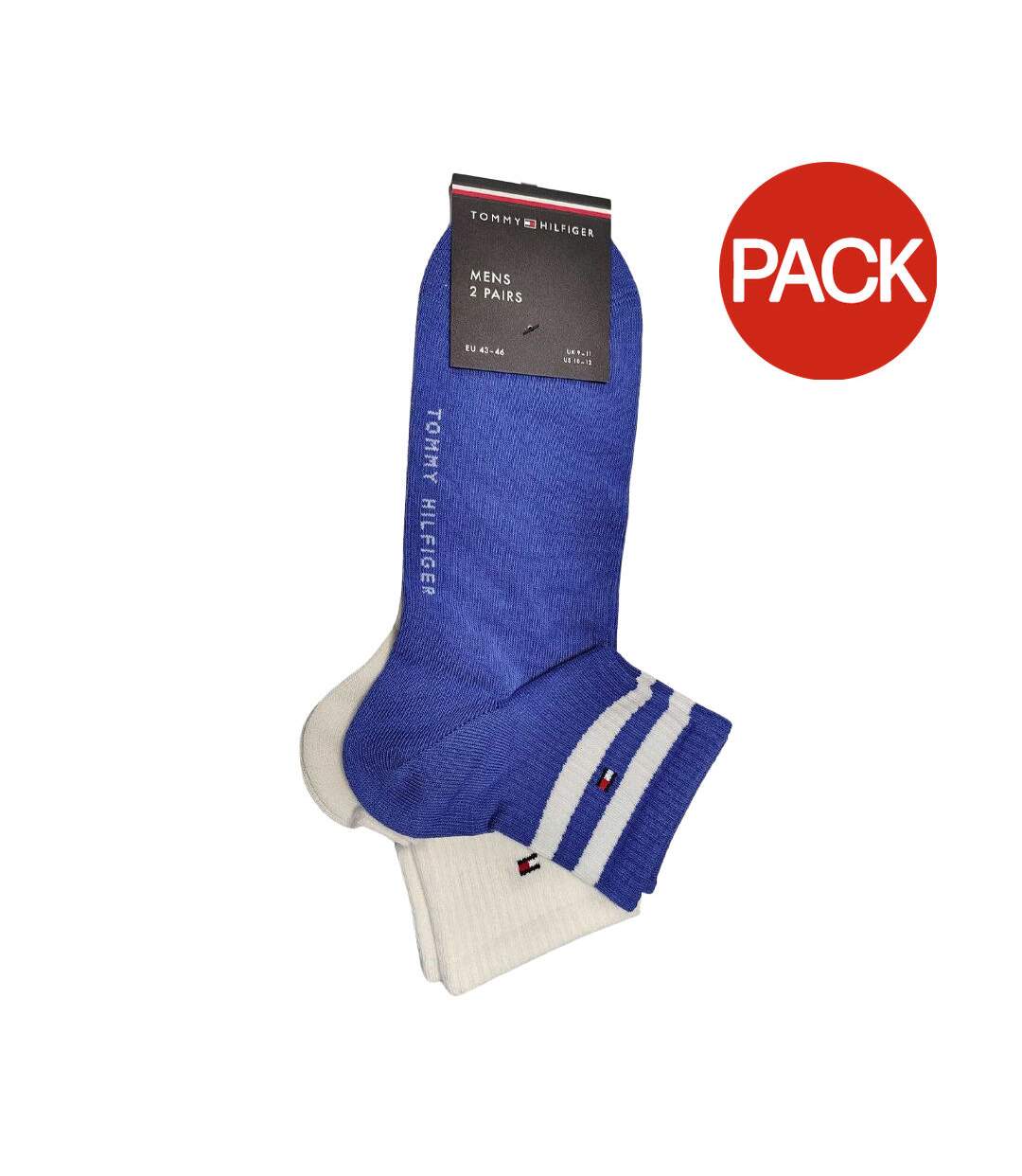 Socquettes Motif/style Rayures Contrastées Homme Bleu Blanc Tommy Hilfiger-1