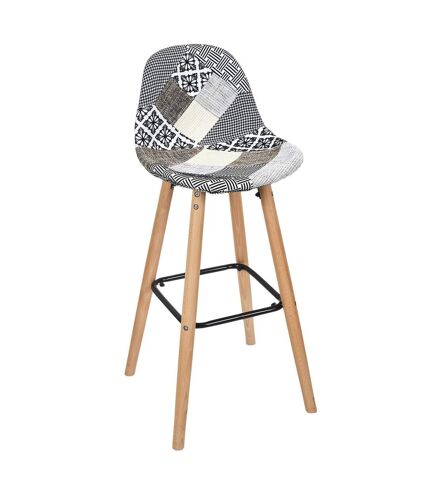 Lot de 2 Tabourets de bar Patchwork - Beige et Gris