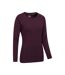 Womens/ladies Quick Dry Long-sleeved Top Dark Purple Mountain Warehouse-2