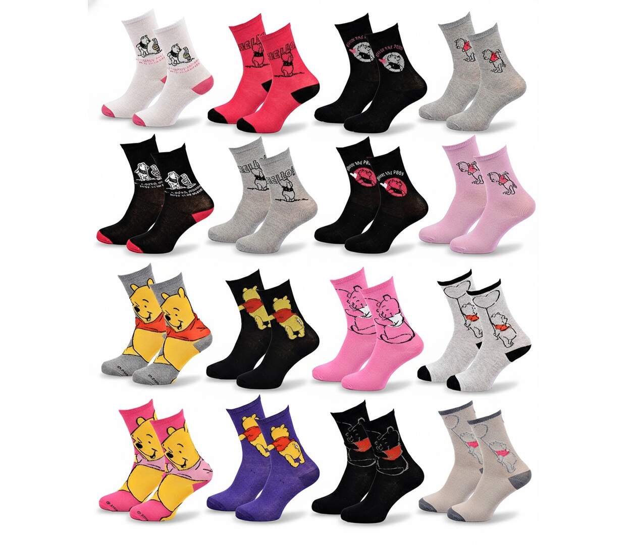 Disney – Chaussettes Femme Licence Winnie l’ourson Pack de 10 Paires MIX SURPRISE-3