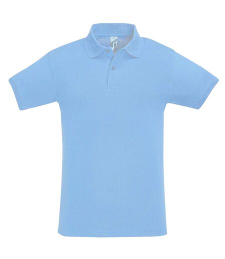 SOLS Mens Perfect Pique Short Sleeve Polo Shirt (Sky Blue)