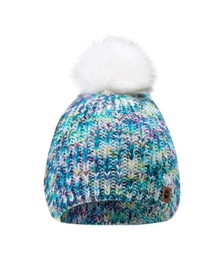 Bonnet D´hiver Lady Vikna Femme Blanc Bleu Vert Clair Chiné Hi-Tec