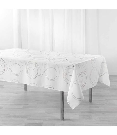 Nappe Imprimé Métallisé Bully 150x300cm Blanc