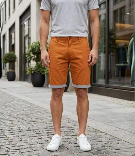 Bermuda uni avec revers CHALLENGER IBIZA2 : le short 100% coton au style estival affirmé