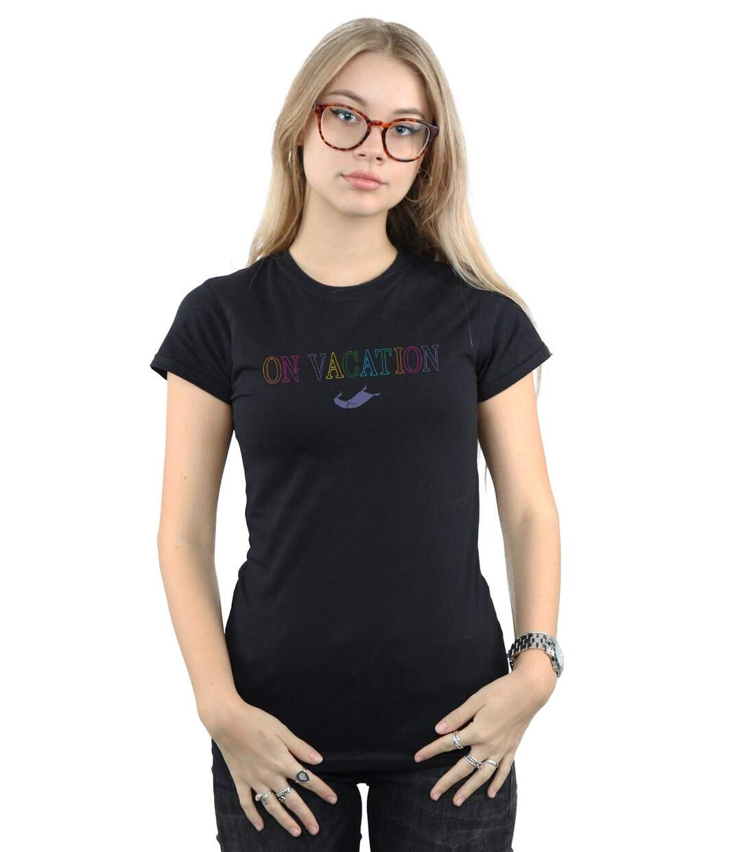 Disney T-shirt en coton Femmes/Ladies Aladdin On Vacation (Noir) - UTBI15766-2