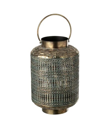 Lanterne Cylindrique en Métal Antique 44cm Bronze