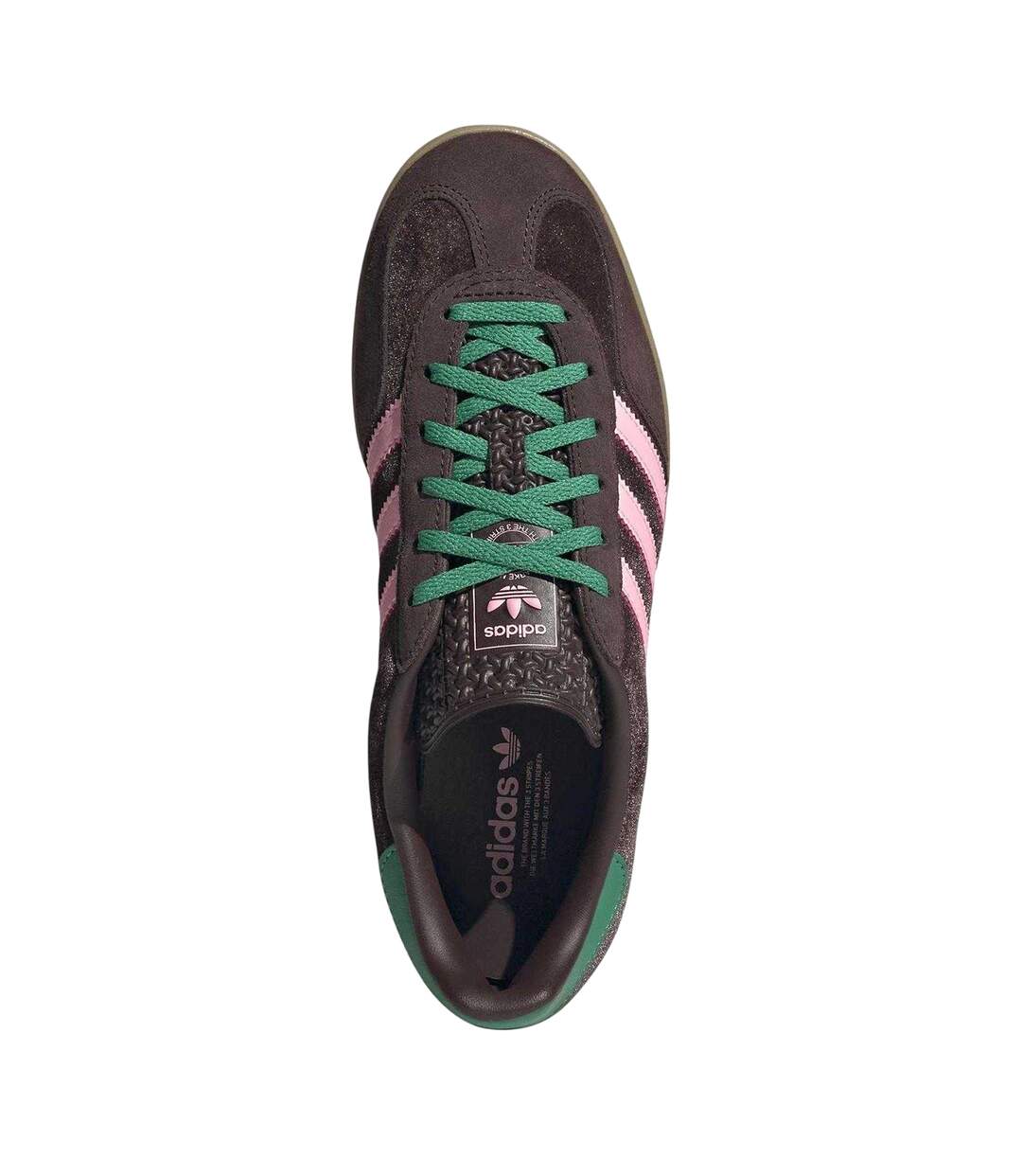 Womens/ladies Gazelle Retro Suede Trainers Brown Pink Adidas-4