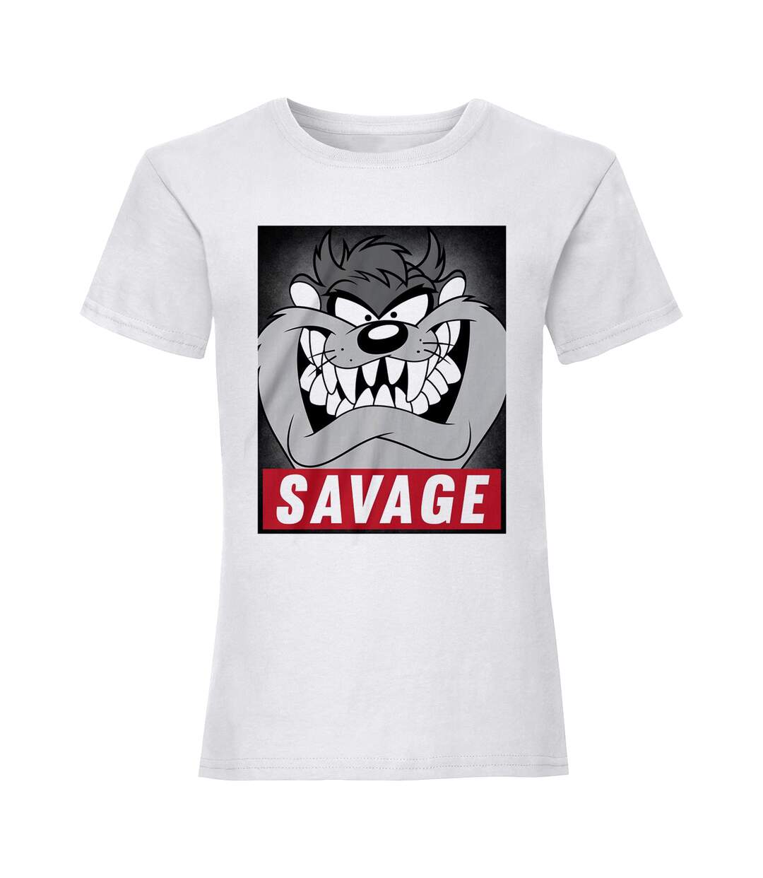 T-shirt savage femme blanc Looney Tunes-1