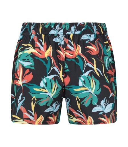 Womens/ladies Patterned Stretch Flowers Boardshorts Black Mountain Warehouse