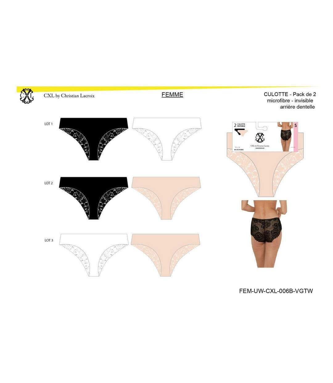 Culotte CXL By LACROIX Pack de 6 INVISIBLE DENTELLE-5