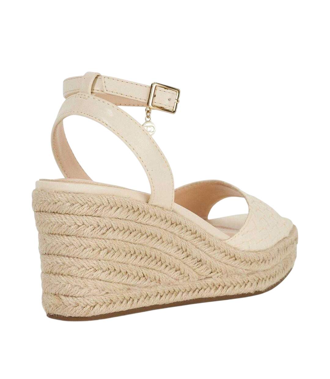 Womens/ladies Kerries Espadrille High Heel Wedge Sandals Off White Dune London-2