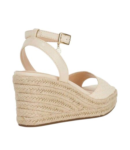 Womens/ladies Kerries Espadrille High Heel Wedge Sandals Off White Dune London