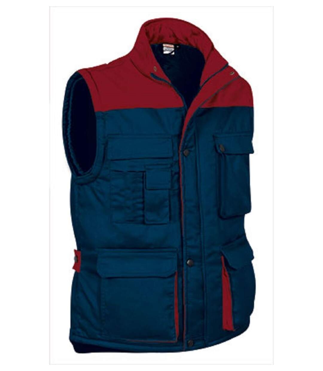 Gilet doudoune de travail sans manches - Homme - REF THUNDER - navy rouge-1