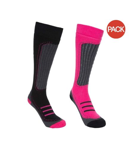 Chaussettes de ski janus femme rose foncé/noir Trespass