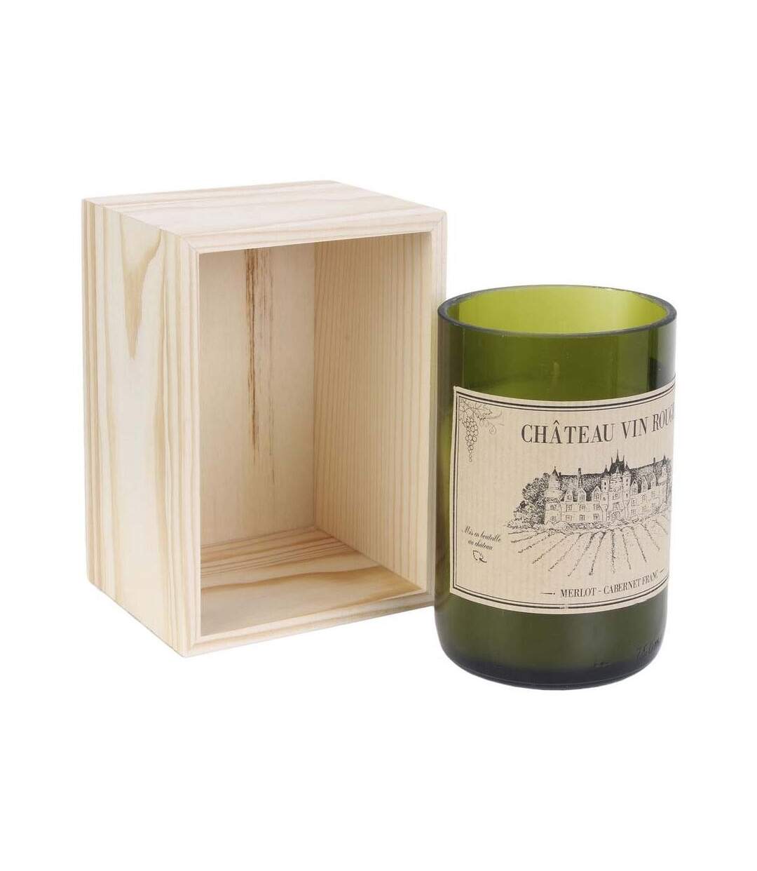 Bougie senteur bois de Santal en coffret oenologie Château vin rouge