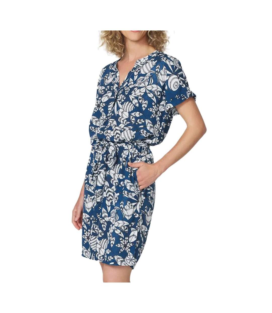 Robe marine à fleurs femme tbs janierob - 38-1