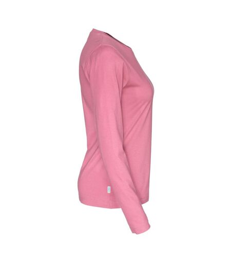 Womens/ladies long-sleeved t-shirt pink Cottover